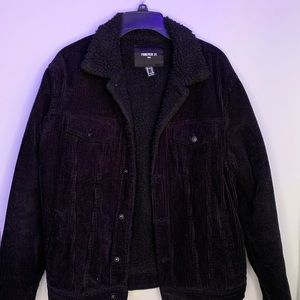 Black Jean Furry Jacket